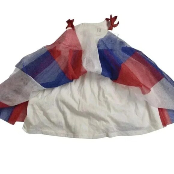 NWT Baby Gap Red White Blue 4th of July Firecracker American Tulle Dress 3-6M - Picture 5 of 8